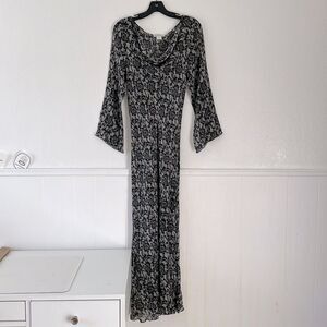 Vintage Bryan Emerson silk lace print romantic goth y2k gown dress 2
